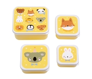 Lunch & snack box set - Animal friends 