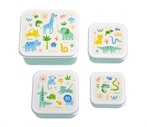 Lunch & snack box set - Animal friends 